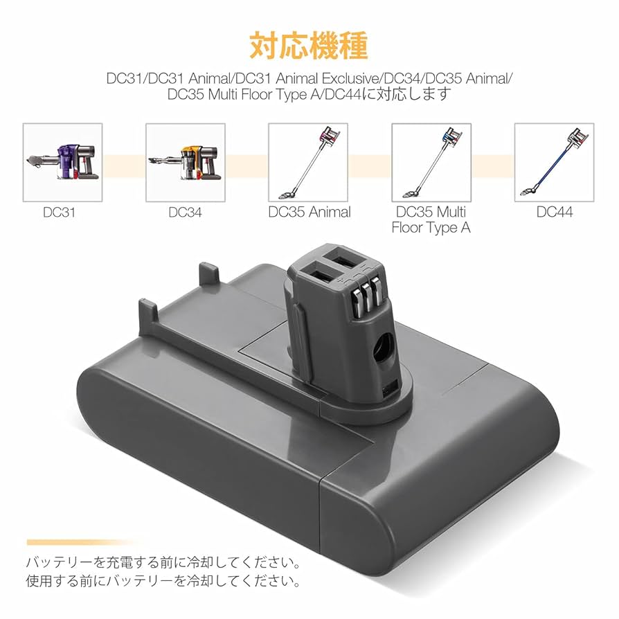 A ダイソン互換バッテリー（DC44 MK2非対応） ボタン脱着式 ２個 Amazon.co.jp: ダ イソンDC31 DC34 DC44（Type B，DC44 MK2非